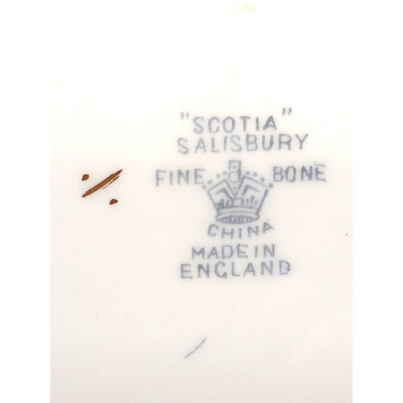 1940 Scotia Salisbury 6.5 Square Plate Fine Bone China Blue Floral Replacement - Picture 11 of 15